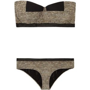 Bottega Veneta Bustier Bandeau Bikini Set, Size 42/6